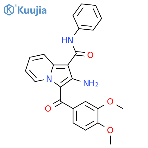 2-amino-3-(3,4-dimethoxybenzoyl)-N-phenylindolizine-1-carboxamide structure