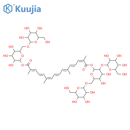 Crocetin; (all-E)-form, [β-D-Glucopyranosyl-(1→2)-[β-D-glucopyranosyl-(1→6)]-β-D-glucopyranosyl] [β-D-glucopyranosyl-(1→6)-β-D-glucopyranosyl] diester structure