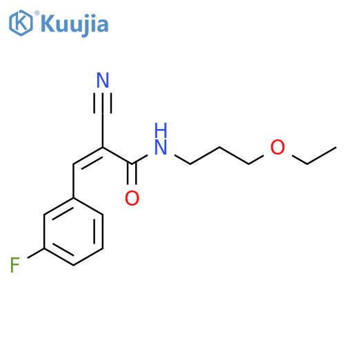 2-cyano-N-(3-ethoxypropyl)-3-(3-fluorophenyl)prop-2-enamide structure