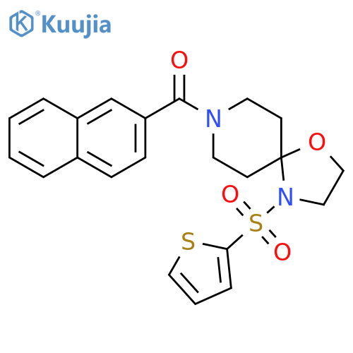 8-(naphthalene-2-carbonyl)-4-(thiophene-2-sulfonyl)-1-oxa-4,8-diazaspiro4.5decane structure