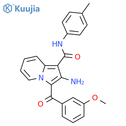 2-amino-3-(3-methoxybenzoyl)-N-(4-methylphenyl)indolizine-1-carboxamide structure