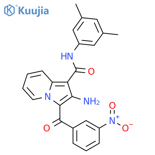 2-amino-N-(3,5-dimethylphenyl)-3-(3-nitrobenzoyl)indolizine-1-carboxamide structure