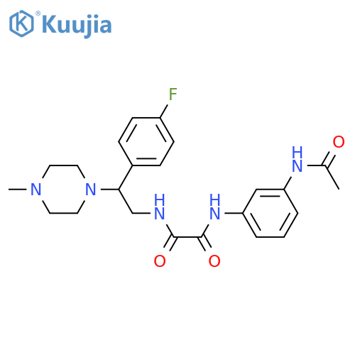 N'-(3-acetamidophenyl)-N-2-(4-fluorophenyl)-2-(4-methylpiperazin-1-yl)ethylethanediamide structure