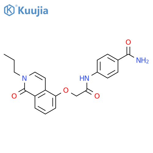 4-{2-(1-oxo-2-propyl-1,2-dihydroisoquinolin-5-yl)oxyacetamido}benzamide structure
