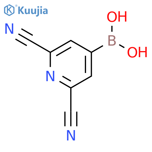 B-(2,6-dicyano-4-pyridinyl)-Boronic acid structure