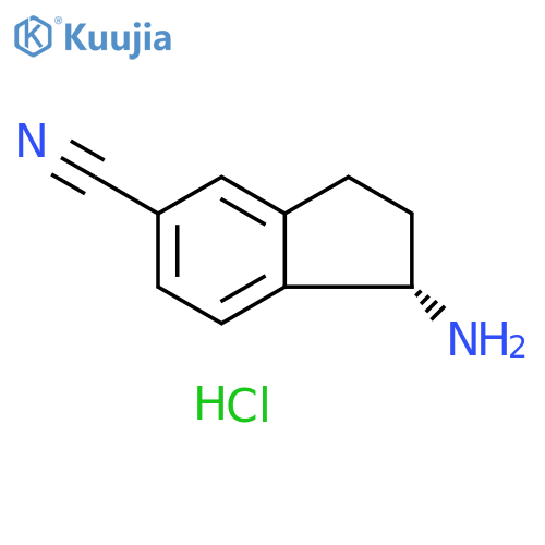(S)-1-amino-2,3-dihydro-1H-indene-5-carbonitrile hydrochloride structure