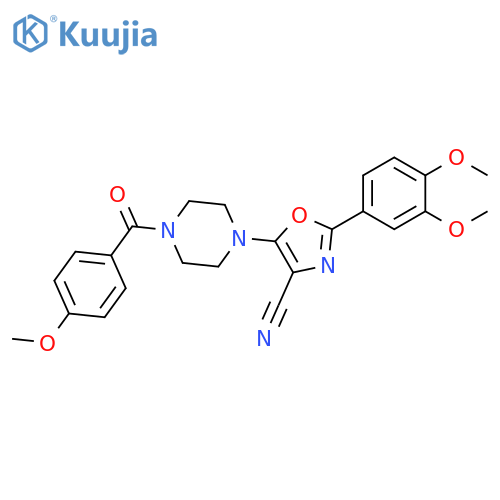 2-(3,4-dimethoxyphenyl)-5-4-(4-methoxybenzoyl)piperazin-1-yl-1,3-oxazole-4-carbonitrile structure