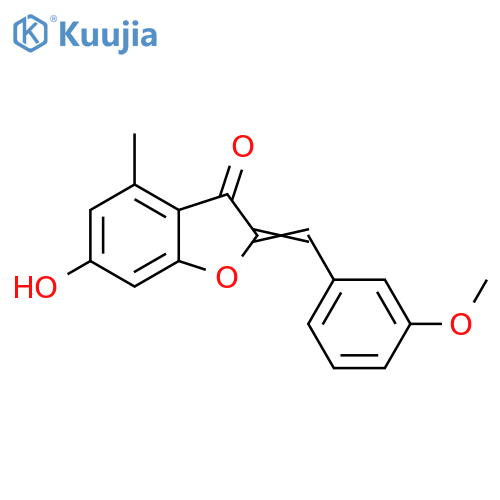 (2Z)-6-hydroxy-2-(3-methoxyphenyl)methylidene-4-methyl-2,3-dihydro-1-benzofuran-3-one structure