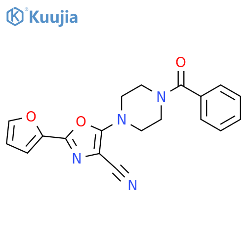 5-(4-benzoylpiperazin-1-yl)-2-(furan-2-yl)-1,3-oxazole-4-carbonitrile structure