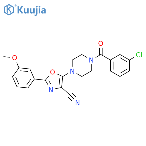 5-4-(3-chlorobenzoyl)piperazin-1-yl-2-(3-methoxyphenyl)-1,3-oxazole-4-carbonitrile structure