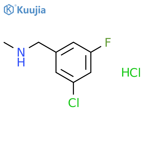 Benzenemethanamine, 3-chloro-5-fluoro-N-methyl-, hydrochloride structure