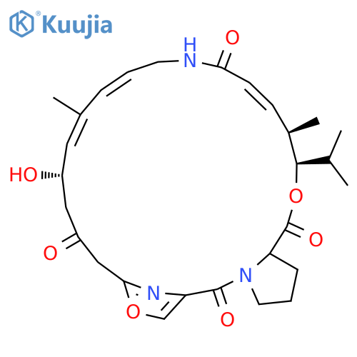 (3R,4R,5Z,10Z,12Z,14S)-14-hydroxy-4,12-dimethyl-3-(1-methylethyl)-8,9,14,15,24,25,26,26a-octahydro-1H,3H,22H-21,18-(azeno)pyrrolo[2,1-c][1,8,4,19]dioxadiazacyclotetracosine-1,7,16,22(4H,17H)-tetrone structure