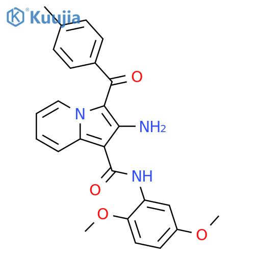2-amino-N-(2,5-dimethoxyphenyl)-3-(4-methylbenzoyl)indolizine-1-carboxamide structure