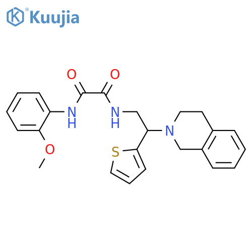 N'-(2-methoxyphenyl)-N-2-(1,2,3,4-tetrahydroisoquinolin-2-yl)-2-(thiophen-2-yl)ethylethanediamide structure