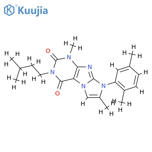 8-(2,5-dimethylphenyl)-1,7-dimethyl-3-(3-methylbutyl)-1H,2H,3H,4H,8H-imidazo1,2-gpurine-2,4-dione structure