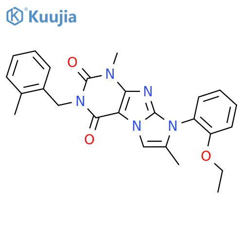 8-(2-ethoxyphenyl)-1,7-dimethyl-3-(2-methylphenyl)methyl-1H,2H,3H,4H,8H-imidazo1,2-gpurine-2,4-dione structure
