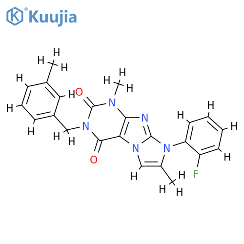 8-(2-fluorophenyl)-1,7-dimethyl-3-(3-methylphenyl)methyl-1H,2H,3H,4H,8H-imidazo1,2-gpurine-2,4-dione structure