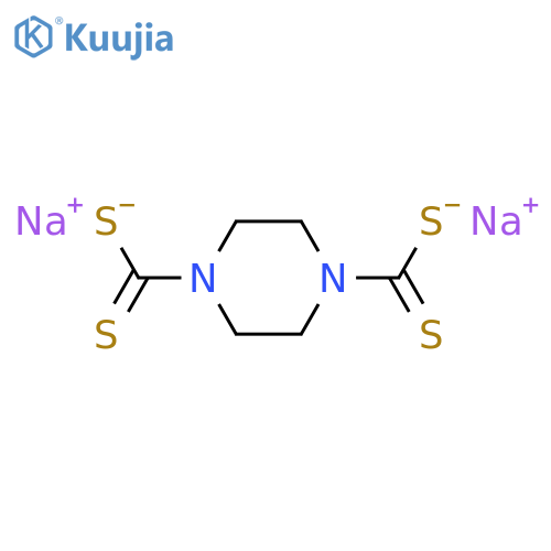 Disodium 4-(sulfanidylmethanethioyl)piperazin-1-ylcarbothioylsulfanide Hexahydrate structure