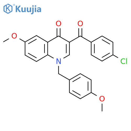 3-(4-chlorobenzoyl)-6-methoxy-1-(4-methoxyphenyl)methyl-1,4-dihydroquinolin-4-one structure