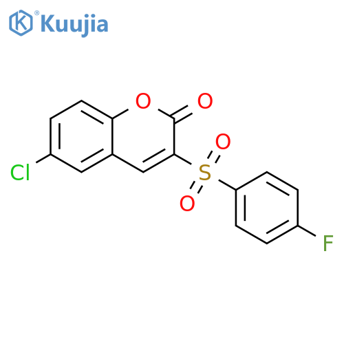 2H-1-Benzopyran-2-one, 6-chloro-3-[(4-fluorophenyl)sulfonyl]- structure