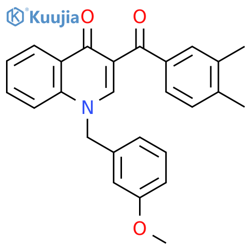 3-(3,4-dimethylbenzoyl)-1-(3-methoxyphenyl)methyl-1,4-dihydroquinolin-4-one structure