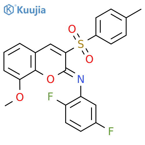 (2Z)-N-(2,5-difluorophenyl)-8-methoxy-3-(4-methylbenzenesulfonyl)-2H-chromen-2-imine structure