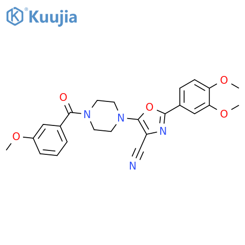 2-(3,4-dimethoxyphenyl)-5-4-(3-methoxybenzoyl)piperazin-1-yl-1,3-oxazole-4-carbonitrile structure