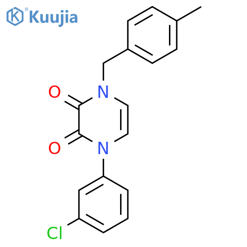1-(3-chlorophenyl)-4-(4-methylphenyl)methyl-1,2,3,4-tetrahydropyrazine-2,3-dione structure
