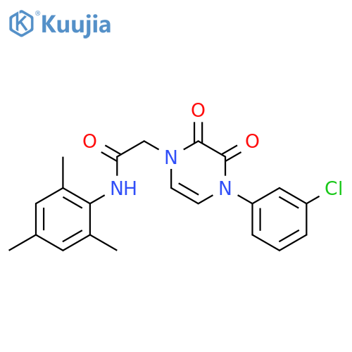 2-4-(3-chlorophenyl)-2,3-dioxo-1,2,3,4-tetrahydropyrazin-1-yl-N-(2,4,6-trimethylphenyl)acetamide structure