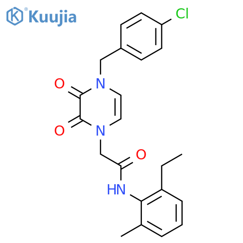 2-(4-(4-chlorobenzyl)-2,3-dioxo-3,4-dihydropyrazin-1(2H)-yl)-N-(2-ethyl-6-methylphenyl)acetamide structure