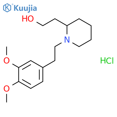 2-PIPERIDINEETHANOL, 1-[2-(3,4-DIMETHOXYPHENYL)ETHYL]-, HYDROCHLORIDE structure