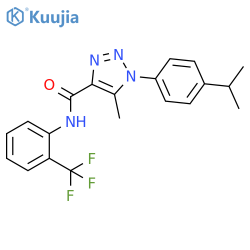 5-methyl-1-4-(propan-2-yl)phenyl-N-2-(trifluoromethyl)phenyl-1H-1,2,3-triazole-4-carboxamide structure