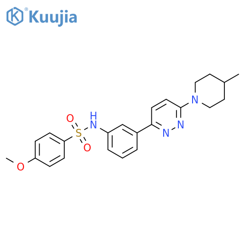 4-methoxy-N-{3-6-(4-methylpiperidin-1-yl)pyridazin-3-ylphenyl}benzene-1-sulfonamide structure