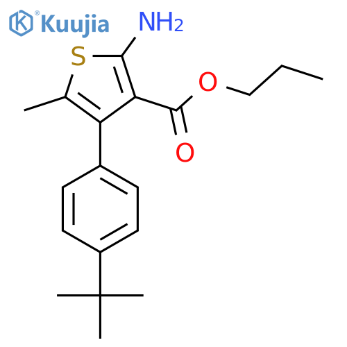 Propyl 2-amino-4-(4-tert-butylphenyl)-5-methylthiophene-3-carboxylate structure
