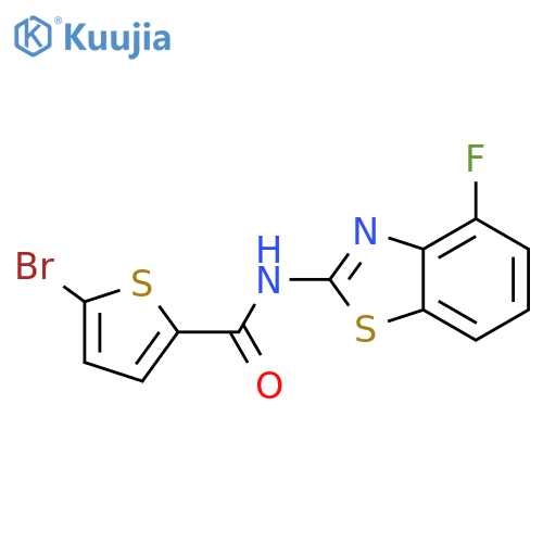 5-bromo-N-(4-fluoro-1,3-benzothiazol-2-yl)thiophene-2-carboxamide structure