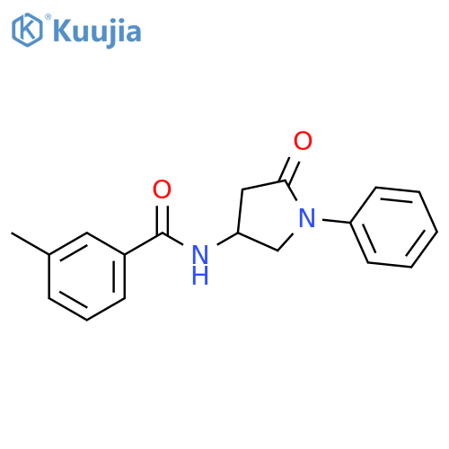 3-methyl-N-(5-oxo-1-phenylpyrrolidin-3-yl)benzamide structure