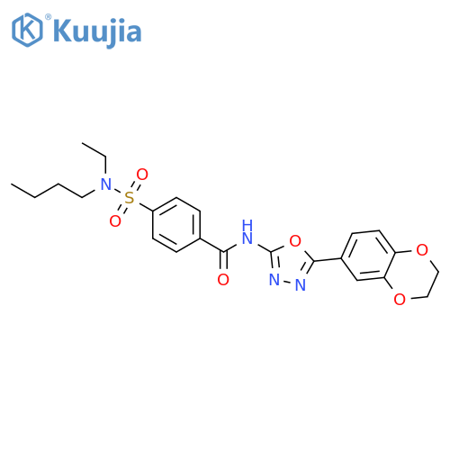 4-butyl(ethyl)sulfamoyl-N-5-(2,3-dihydro-1,4-benzodioxin-6-yl)-1,3,4-oxadiazol-2-ylbenzamide structure
