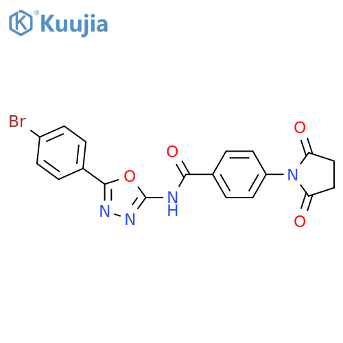 N-5-(4-bromophenyl)-1,3,4-oxadiazol-2-yl-4-(2,5-dioxopyrrolidin-1-yl)benzamide structure