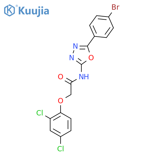 N-5-(4-bromophenyl)-1,3,4-oxadiazol-2-yl-2-(2,4-dichlorophenoxy)acetamide structure
