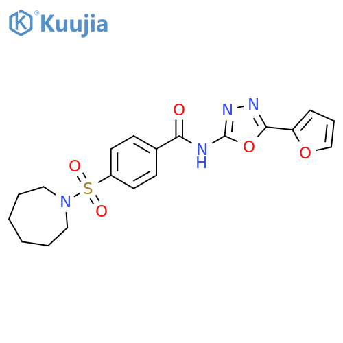 4-(azepane-1-sulfonyl)-N-5-(furan-2-yl)-1,3,4-oxadiazol-2-ylbenzamide structure