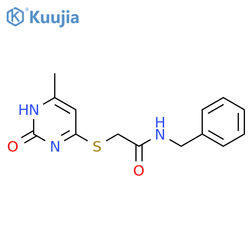 N-benzyl-2-(6-methyl-2-oxo-1,2-dihydropyrimidin-4-yl)sulfanylacetamide structure