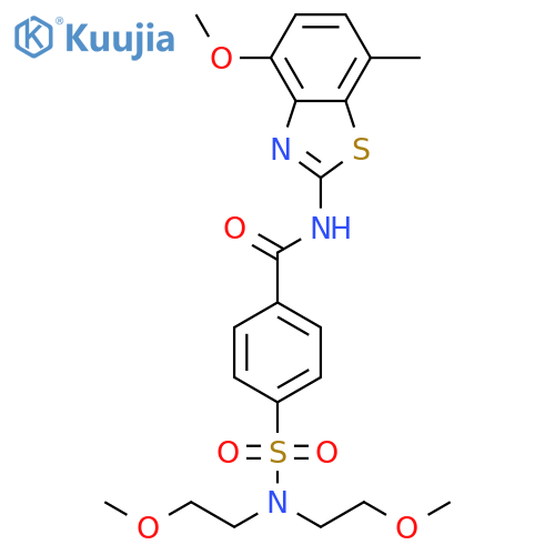 4-bis(2-methoxyethyl)sulfamoyl-N-(4-methoxy-7-methyl-1,3-benzothiazol-2-yl)benzamide structure