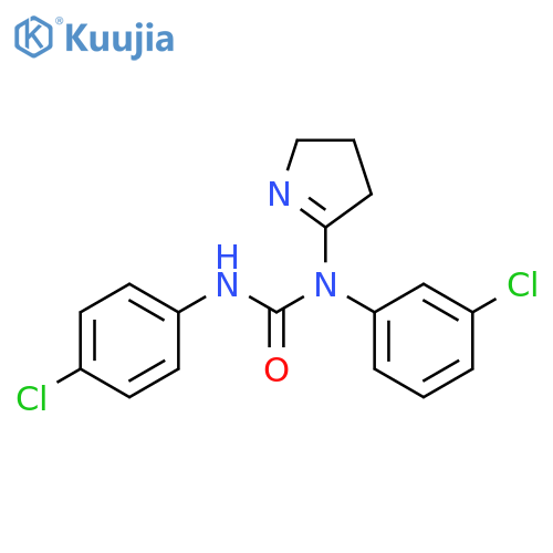 3-(3-chlorophenyl)-1-(4-chlorophenyl)-3-(3,4-dihydro-2H-pyrrol-5-yl)urea structure