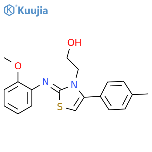 2-(2Z)-2-(2-methoxyphenyl)imino-4-(4-methylphenyl)-2,3-dihydro-1,3-thiazol-3-ylethan-1-ol structure