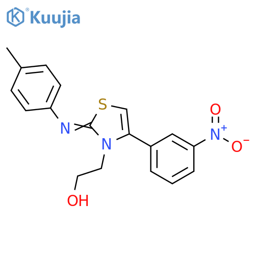 2-(2Z)-2-(4-methylphenyl)imino-4-(3-nitrophenyl)-2,3-dihydro-1,3-thiazol-3-ylethan-1-ol structure