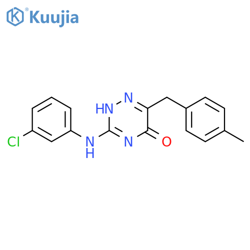 3-(3-chlorophenyl)amino-6-(4-methylphenyl)methyl-4,5-dihydro-1,2,4-triazin-5-one structure