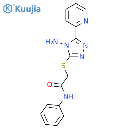2-{4-amino-5-(pyridin-2-yl)-4H-1,2,4-triazol-3-ylsulfanyl}-N-phenylacetamide structure