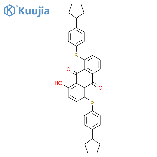 9,10-Anthracenedione, 1,5-bis[(4-cyclopentylphenyl)thio]-4-hydroxy- structure