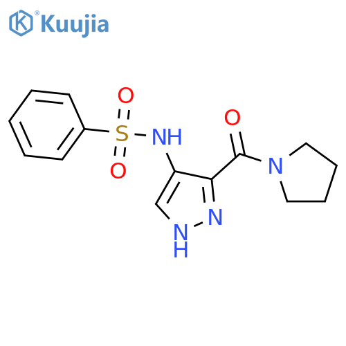 Pyrrolidine, 1-[[4-[(phenylsulfonyl)amino]-1H-pyrazol-3-yl]carbonyl]- structure