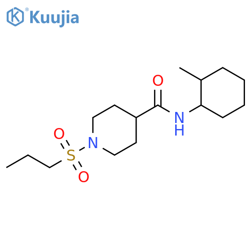 N-(2-methylcyclohexyl)-1-(propane-1-sulfonyl)piperidine-4-carboxamide structure